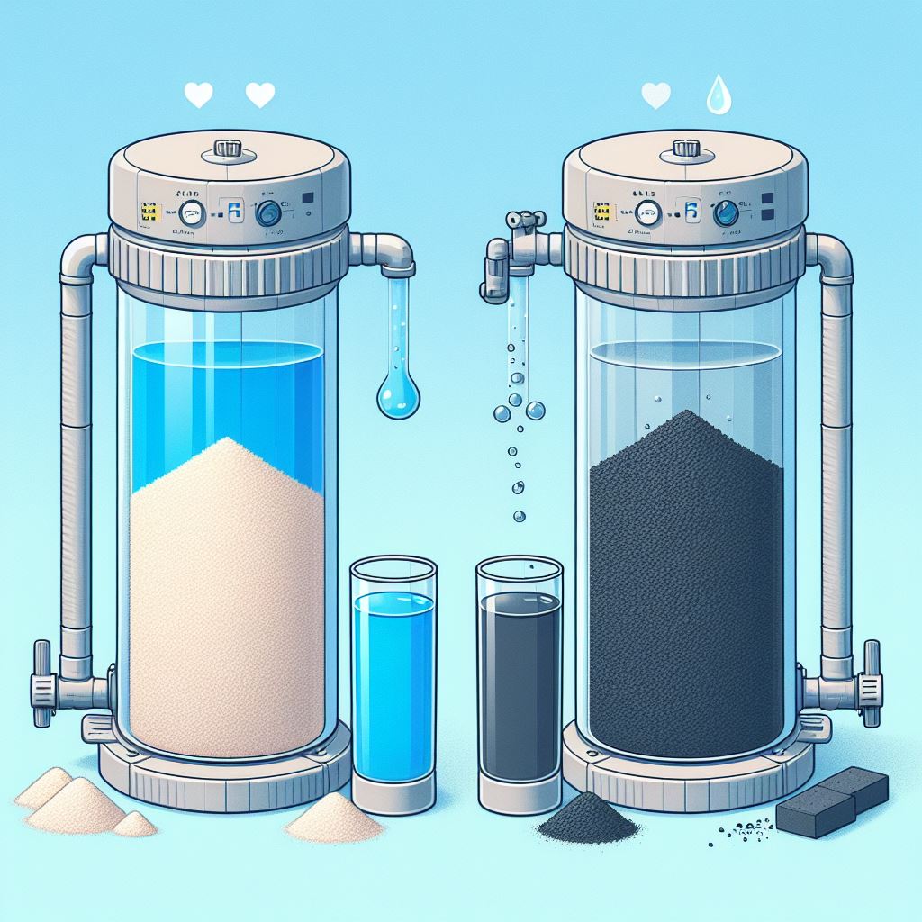 Comparative analysis pictures of activated carbon and quartz sand filters